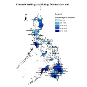 Farmers using alternate wetting and drying/observation well, 2011 wet season preview