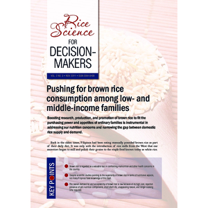 Pushing for brown rice consumption among low- and middle-income families: Rice Science for Decision-Makers preview
